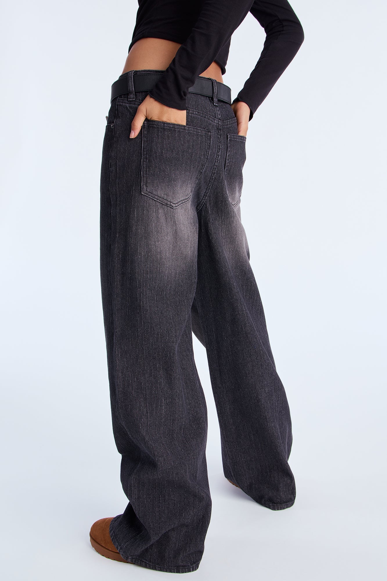 Grey Wide Leg Jeans