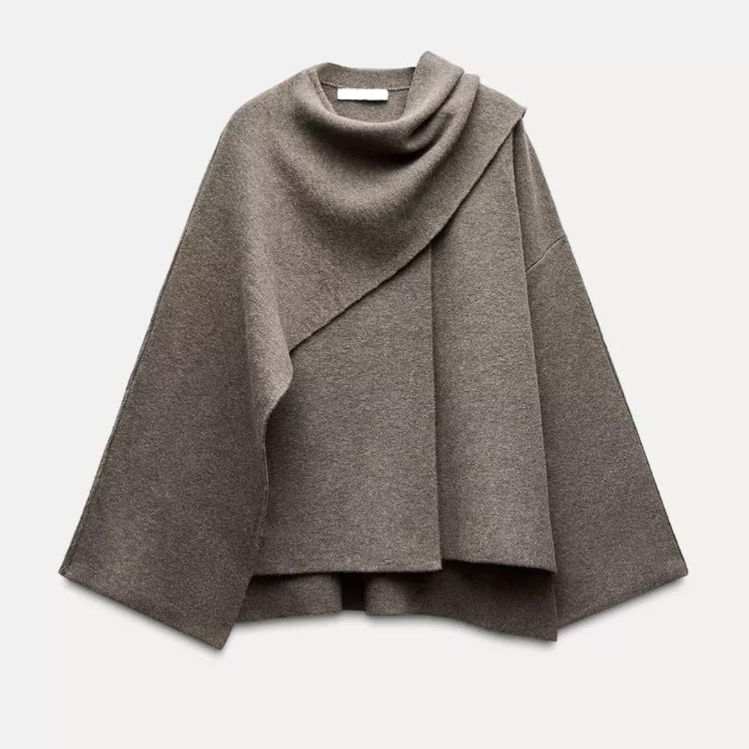 Oversized Cape Coat Beige