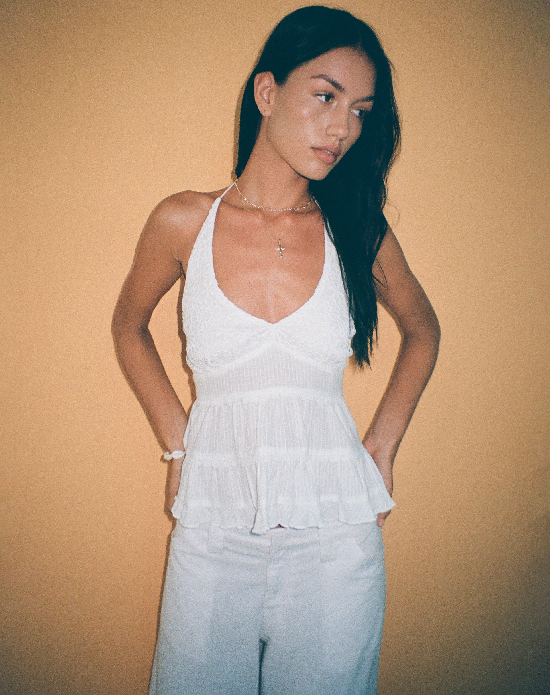 Juanita Frill Halterneck Top