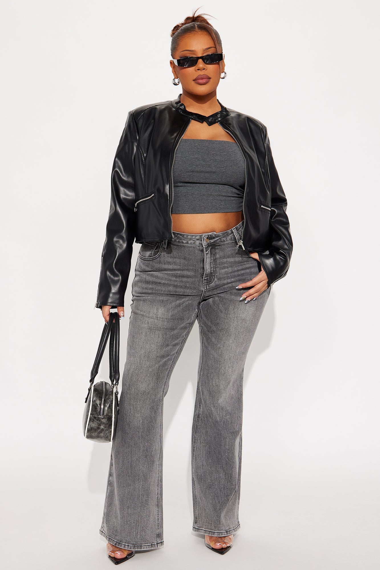 Grey Flare Jeans