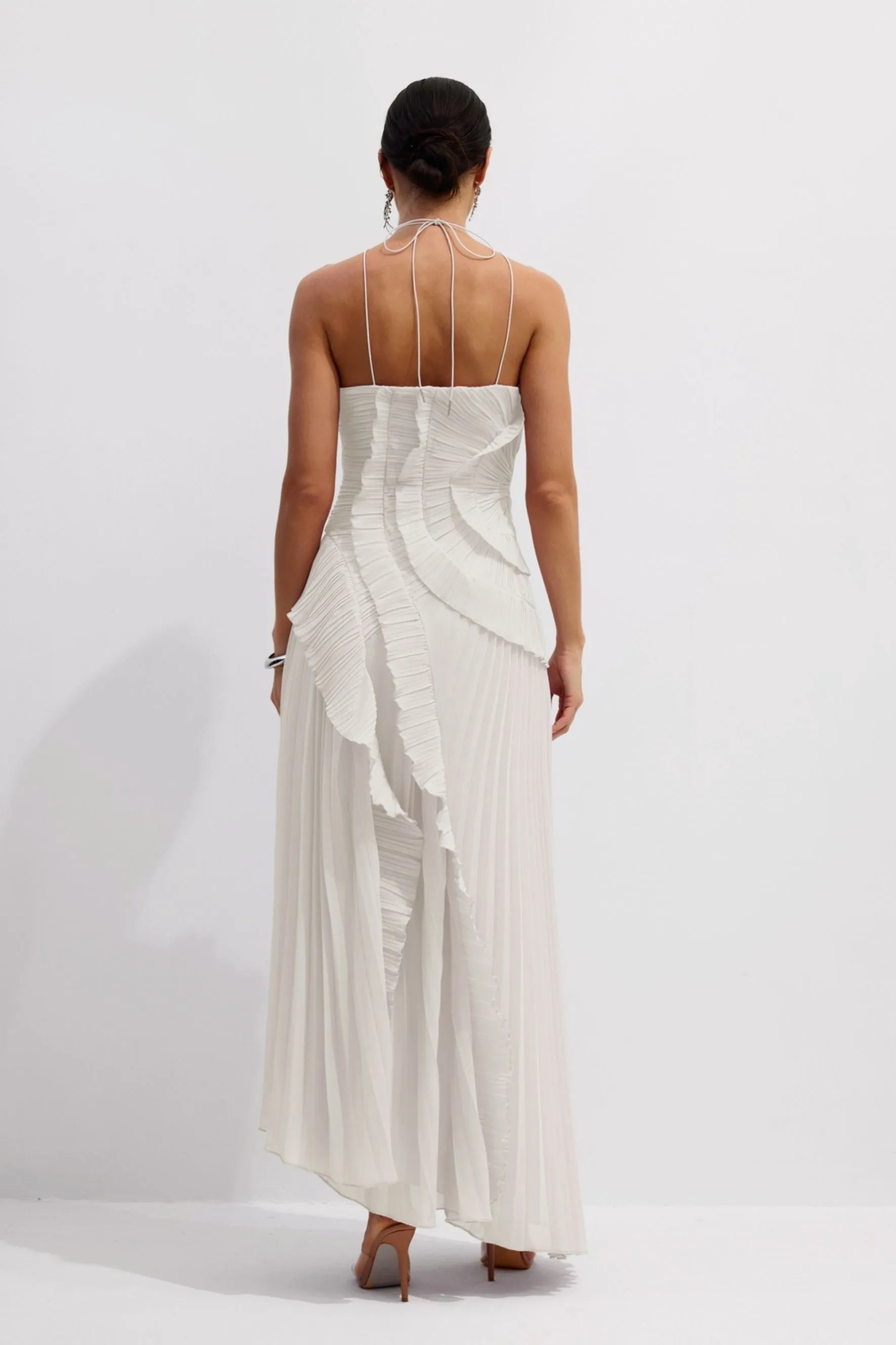 Nina | Pleated Halterneck Dress