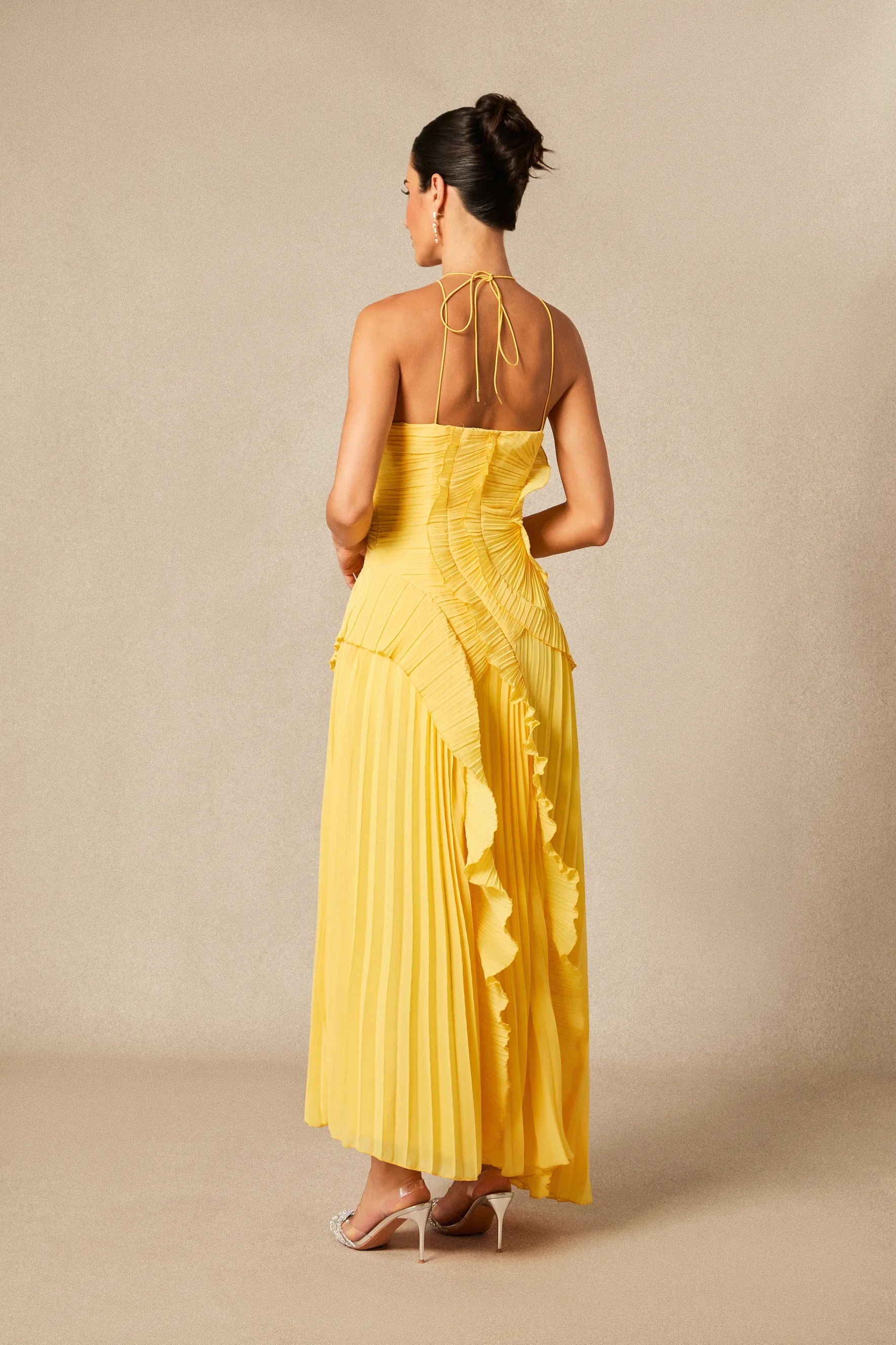 Nina | Pleated Halterneck Dress