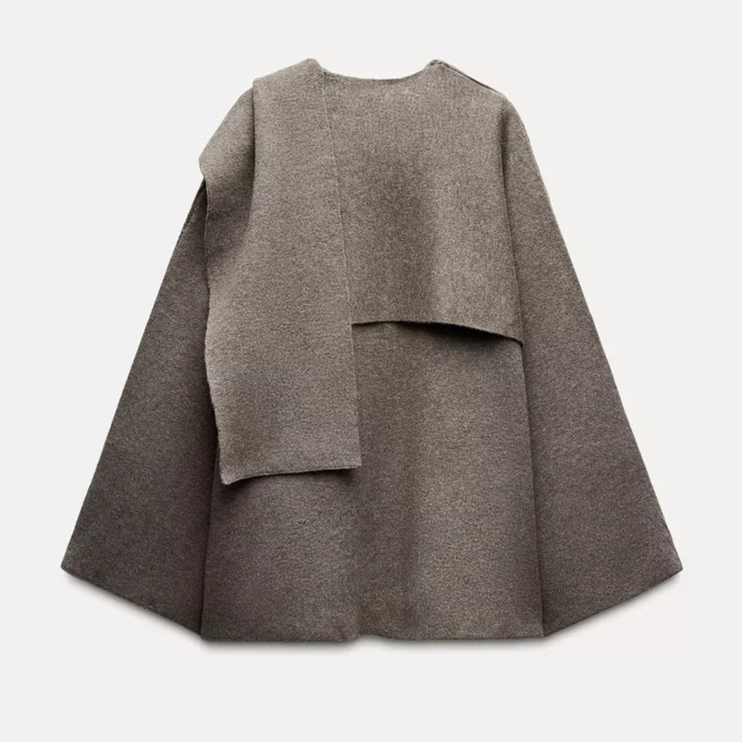 Oversized Cape Coat Beige