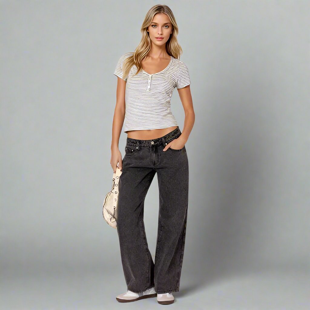 Low Rise Straight Jeans