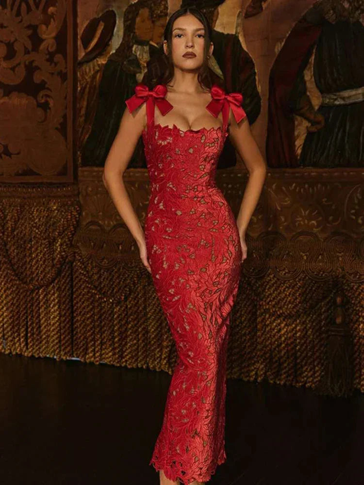 Tiff | Velvet Lace Dress