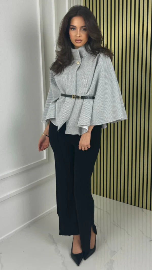 Belted Poncho Cape Coat